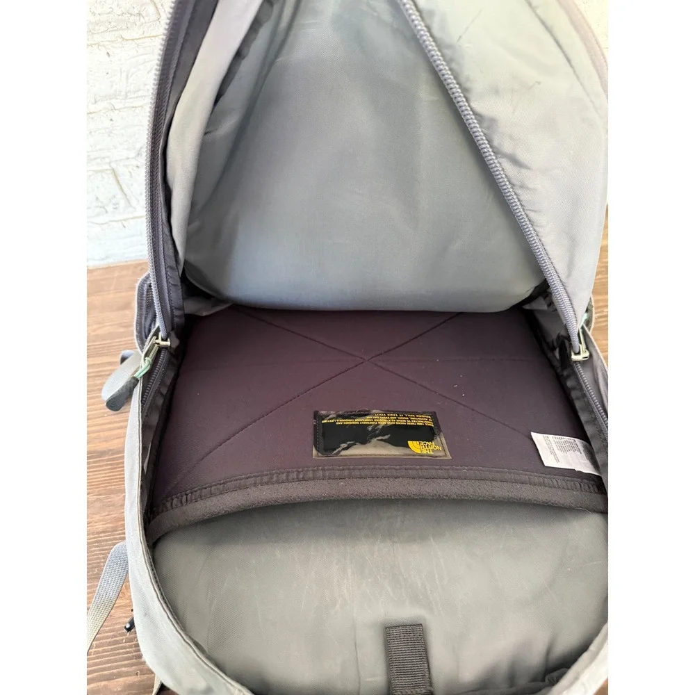The North Face Recon Backpack Gray Teal Daypack Hiking School Travel Bag